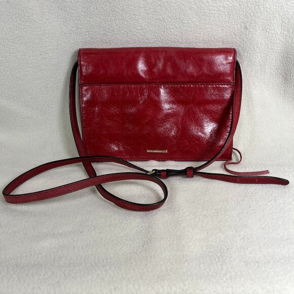 Rebecca Minkoff Red Grained Leather Adjustable Size Strap Crossbody Bag - Picture 2 of 15